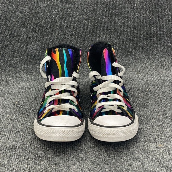 CHUCK TAYLOR ALL STAR High Big Kids Size 3 Rainbow Zebra Black 667601f Sneakers - Picture 8 of 9